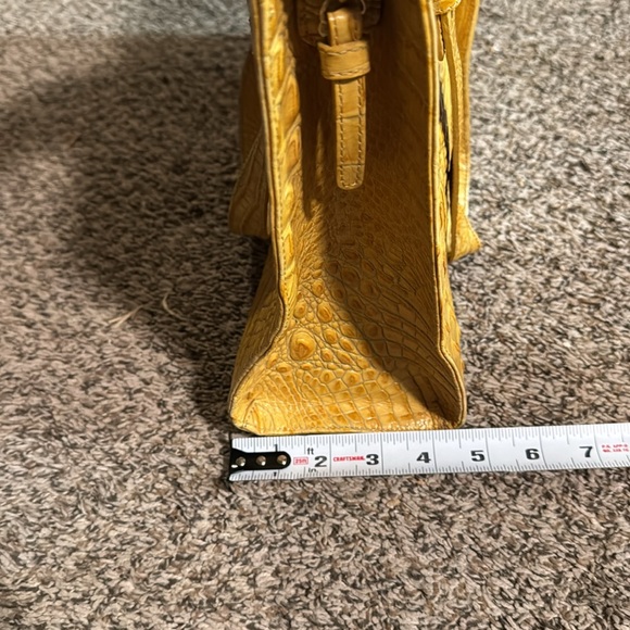 Brahmin Yellow Croc Embossed Leather Tote Purse - Picture 16 of 16